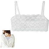 SZMUHLN Women's Lace Cami Cleavage Cover Modesty Panel Antti Peep Bra Insert Heart Camisole Tops