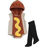 Madjtlqy Baby Halloween Costumes Toddler Girl Boy Outfits Clothes Hooded Romper Jumpsuit With Long Socks