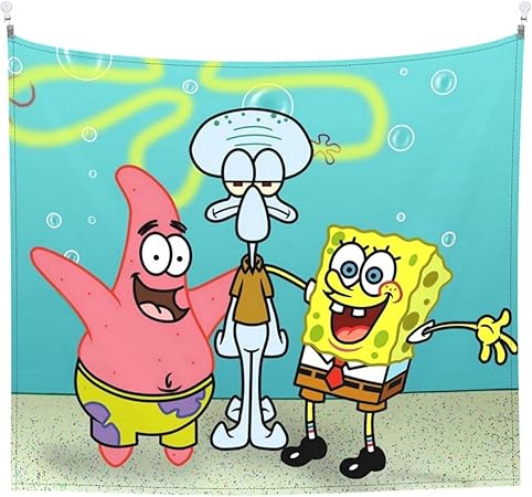 Amazon Co Jp スポンジボブ 壁掛け 部屋 壁飾り 漫画 装飾布 背景布 多機能 モダン 間仕切り 人気 アニメ おしゃれ 個性ギフト プレゼント 150 130cm Generic