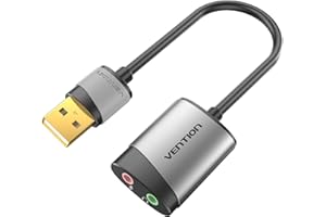 VENTION USB External Sound Card to 3.5mm Audio Jack Adapter Headphone and Microphone Compatible with Windows, MAC, Linux, Lap