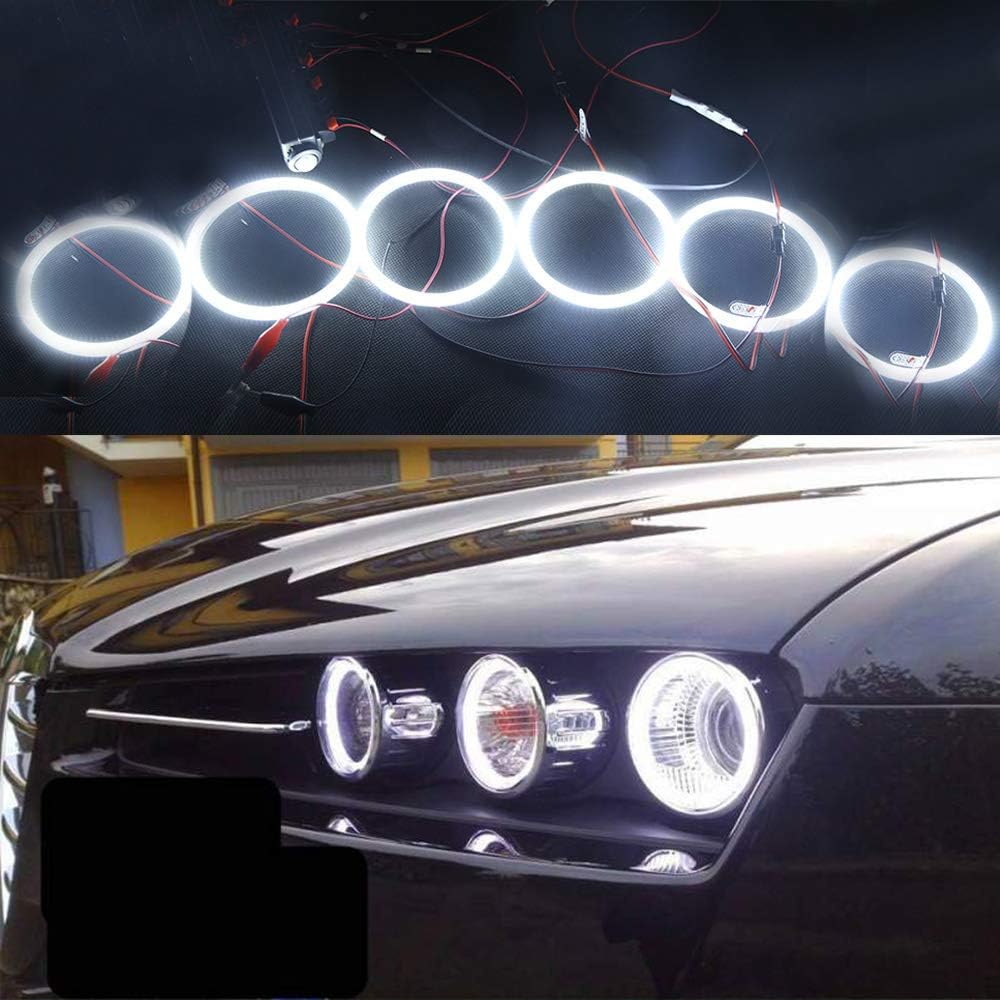 6x LED White Devil Demon Angel Eye kit Halo Ring KIT For Alfa Romeo 159 2005-11