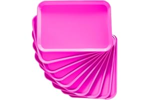 LA MIERE 20Pcs Autoclavable Dental Procedure Tray Lockable Set up Flat Trays Size B (Ritter),Plastic Instrument B-Lok Flat Trays, 13.25 x 9.75X 0.875 Inches (20, Neon Pink)