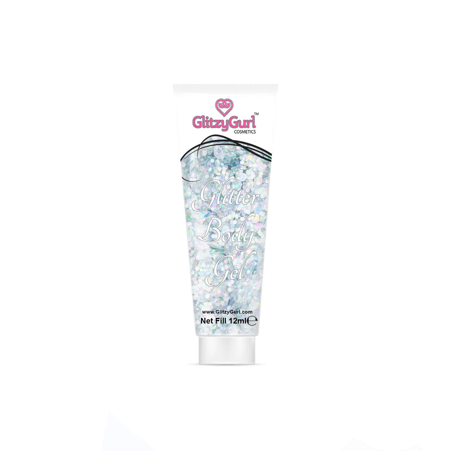 Holographic Glitter Face and Body Gel 12ml Cosmetic Glitter, Body Glitter, Hair Glitter Gel (Silver Storm)