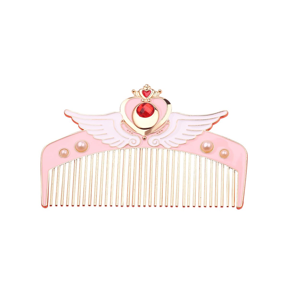 Kader Hairdressing Combs, Anime Cosplay Hair Combs Hair Brushes, Card Captor Sakura Cute Pink Salon Styling Comb for Women Girls Fans Gifts (black heart Sakura Comb)