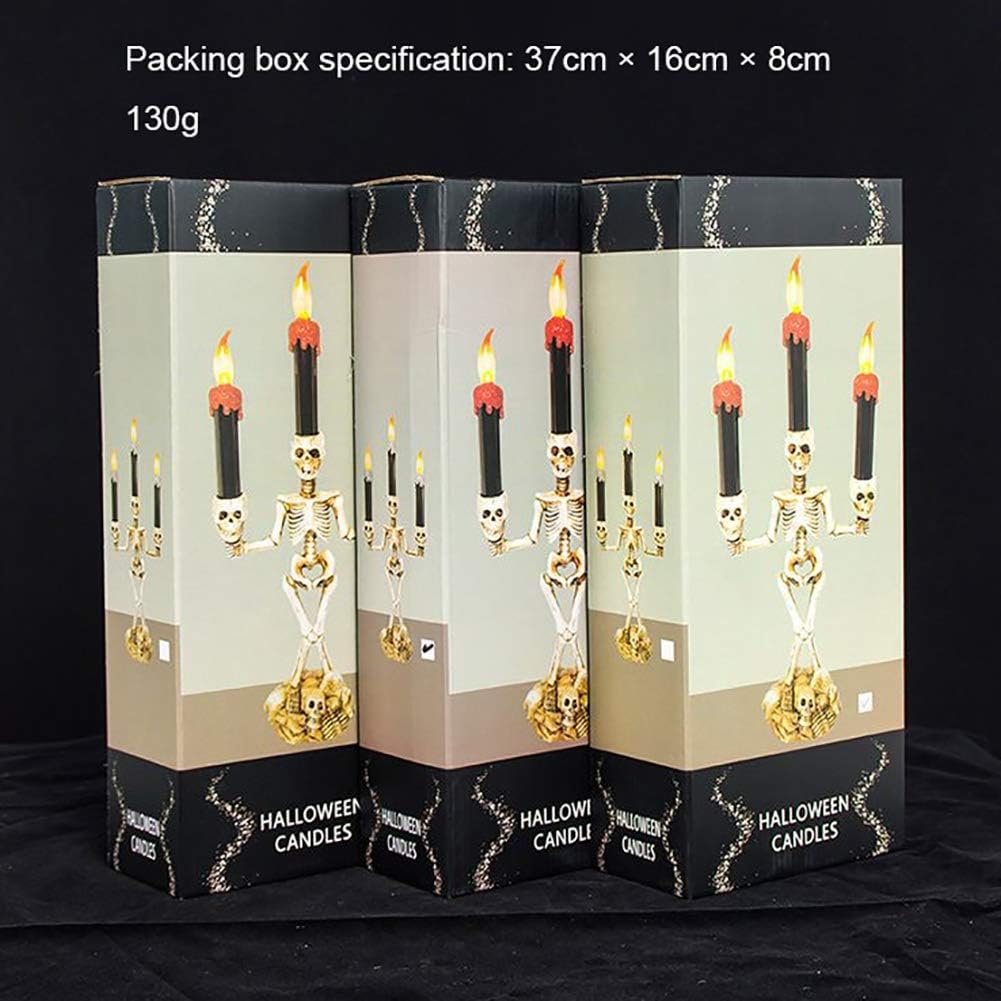 Skeleton Halloween LED Candelabra Battery Powered Flameless Candle