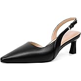 Mostrin Kitten Heels for Women Slingback Pointed Closed Toe Heels Women's Pumps Shoes for Wedding, Party, Commuting
