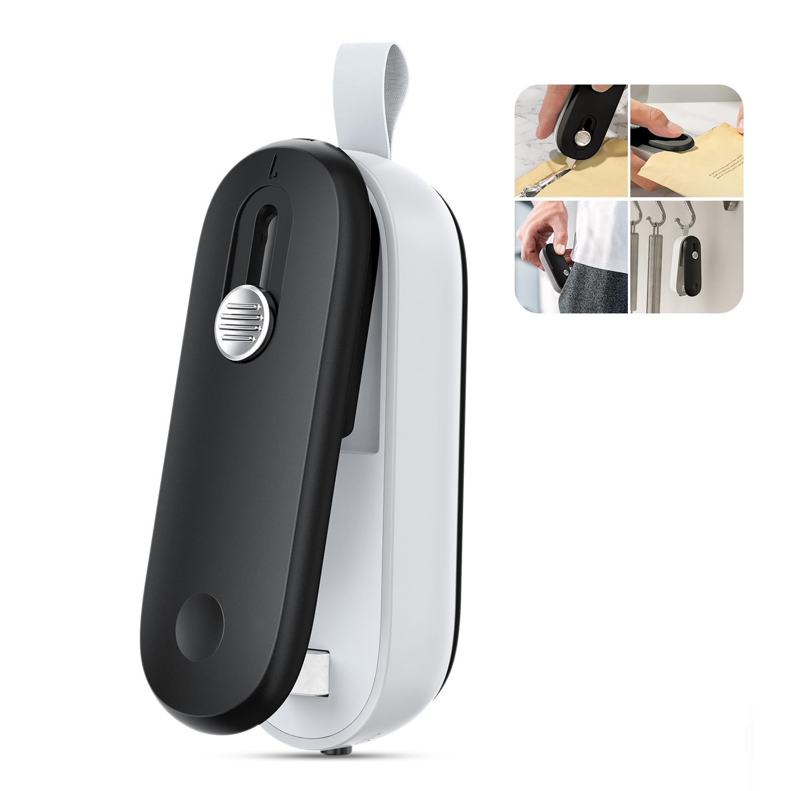 Photo 1 of ODSD 2 in 1 Mini Bag Sealer - Heat Seal and Cutter with Lanyard, Portable Handheld Chip Bag Sealer for Snacks, Candies, Food Storage (Batteries Included)