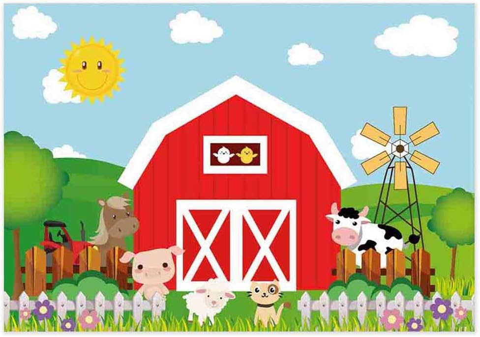 Amazon Com Allenjoy 7x5ft Cartoon Farm Animals Photography