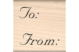 Stamps by Impression to: from: Gift Tag Christmas Rubber Stamp ST 0526a 1.5" x 1.5"