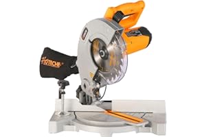 Hoteche 7-1/4-Inch Miter Saw 7.5A Compound Single Bevel Chop Saw with Laser and Blade for Wood and Metal Working
