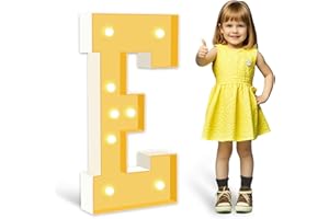 ZEELY 3FT Marquee Light Up Letters,Big Marquee Letter E for Party Decorations Baby Shower Anniversary Decor Room Decor, One Light Up Letters First Birthday, Foam Letter