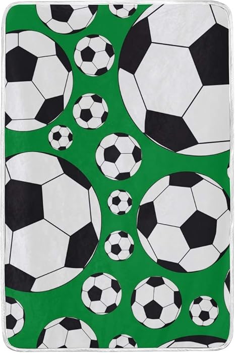 Amazon Luyisi ひざ掛け サッカー ボール柄 二枚合わせ 厚手 ブランケット マイクロファイバー 吸湿発熱 ふわふわ 柔らかい 洗える ひざ掛け ハーフケット オンライン通販