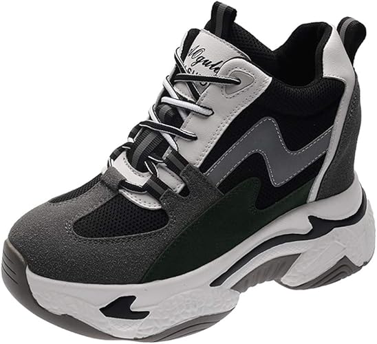 Amazon インヒールスニーカー レディース 厚底スニーカー レディーススニーカー 厚底 美脚 シークレットシューズ 厚底シューズ レースアップ 8cm厚底 ヒールアップ 軽量 身長アップ 白 ダッドスニーカー かわいい ファッション おしゃれ ドドシューズ スニーカー