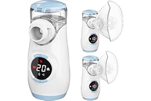 Mayluck Portable Nebulizer with Intuitive LED Interface and Auto-Cleaning, Handheld Portable Mesh Nebulizer for Kids, Ultra-Quiet Inhaler Compact Nebulizer Machine