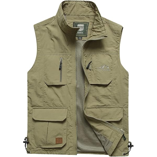 Amazon.com: Alloaone Men's Sleeveless Jacket Multi Pocket