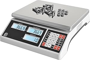 YIFOR Industrial Counting Scale (10kg, 0.1g) Digital Inventory Counting Scale for Parts Coins Piece Counting Scale with RS232 Port for Computer/Printer,Precision Electronic Gram Scale with Battery (g/kg/lb)