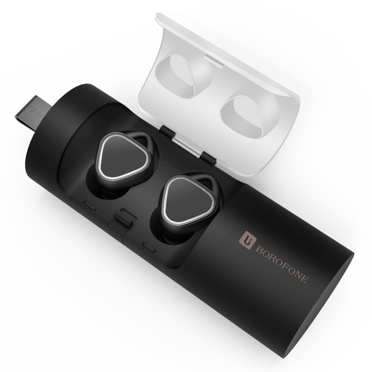 True Wireless Earbuds,BOROFONE Bluetooth Headphones with Charging Box Noise Cancelling Sweatproof Mini Bluetooth Headphones for IPhone Smartphones Laptop,Premium Sound for Running Sport