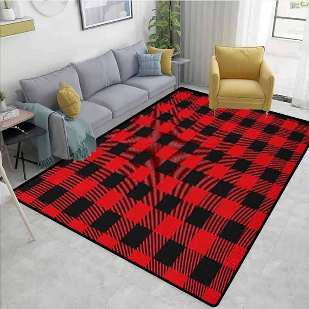 Plaid Gingham Area Rug Sets, Lumberjack Fashion Buffalo