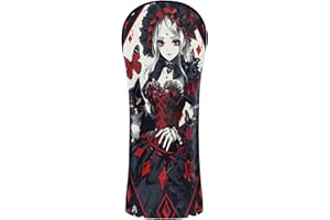 Poker Anime Girl Red Golf Head Cover Headcovers with Number Tag for Woods and Driver Hybrid Cover para carro de Golf