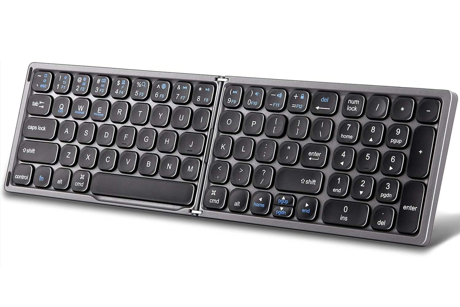 HDWR Computer Keyboard, Wireless, Folding, Bluetooth V3.0, Wireless Operation with a Range of up to 10 Meters, Operation up to 80 Hours, Multipairing, Function Keys, typerCLAW BS110