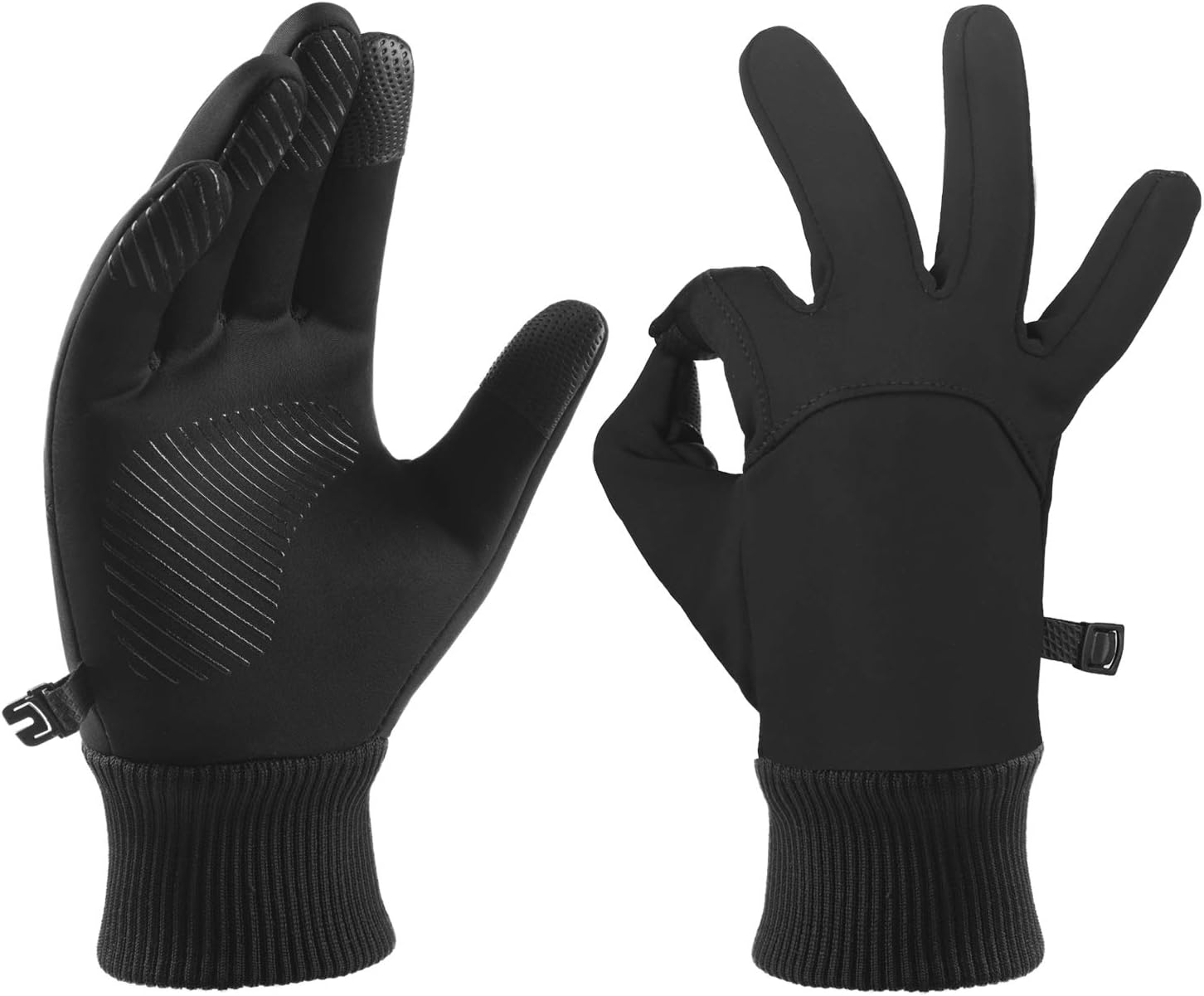OKZEST Winter Cycling Gloves For Men Women with Silicone Palm Outdoor Windproof Running Driving Leather Gloves