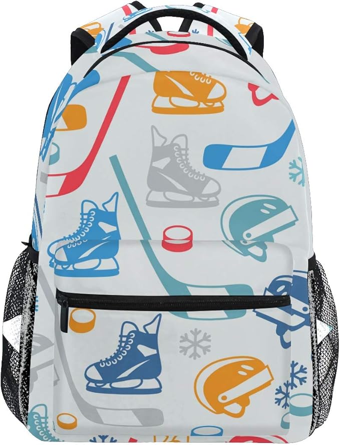 Ice Hockey Sport Equipment School Backpack for Boys Girls Kids Travel