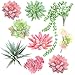Fake Succulent Plants - Set of 9 Artificial Succulent Plants - Mixed Colors - Fake Plants for Decoration