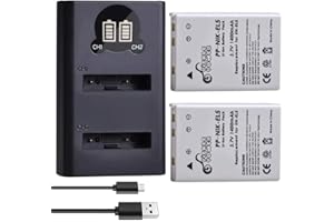 EN-EL5 Battery, Pickle Power 2 Pack 1400mAh Battery and LED Dual USB Charger for Nikon CoolPix 3700,4200,5200,5900,7900,P100,