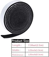 YAAVAAW BBQ Gasket Tape 8.2ft 1/2'' Black Fiber Smoke Seal for Smoker Grill Oven view 2
