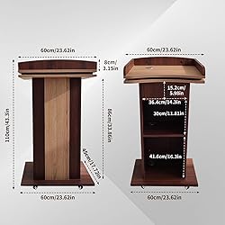 Podium, Wooden Podium, Hostess Stand with Wheels, 2