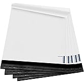 KKBESTPACK White Poly Mailers 14.5x19 in, Shipping Bags, 100 Pcs | Mailer bags for shipping clothes and large shipping envelopes for packing shirts, hoodies, and apparel.