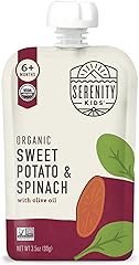 Serenity Kids Baby Food Pouch - Organic Sweet Potato & Spinach Veggie Pouches - Gluten Free On-the-Go Baby Snacks - 3.5 Oz, P