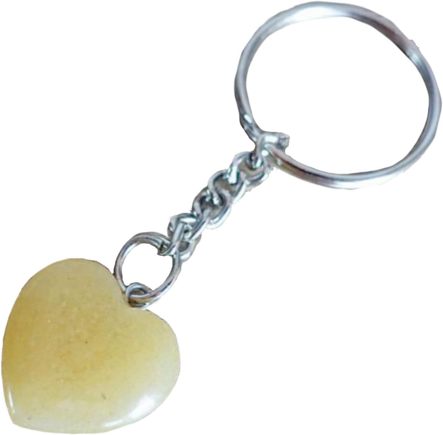 Galactikonsciousness Heart Golden Healer Quartz Stone Keychain Natural Gemstone Point Meditation Reiki Yoga Gift Crystal Healing Chakra Necklace Collection Charm