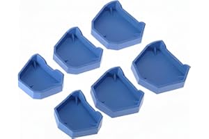 Dental Model Base Forming Kit, 6 Piece Professional Base Former Set, Blue Plastic Molds in Small Medium Large Sizes for Denta