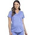 Cherokee Maternity Scrub Top Mock Wrap with 2 Pockets, Breathable and 2-Way Stretch Fabric - WW688