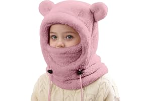 Kids Ski Balaclava for Boys Girl Winter Hat for Kids Toddle Warm Balaclava Hood Neck Hats with Scarf and Mask
