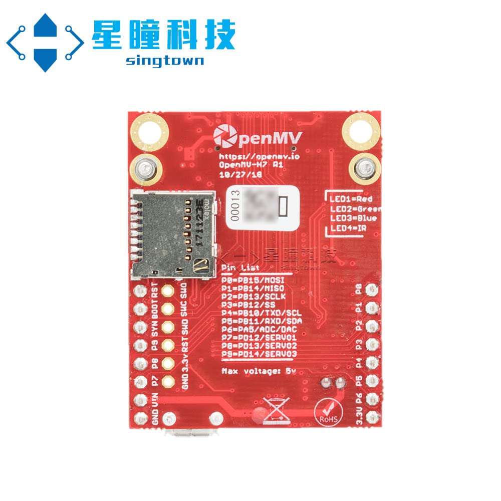 OpenMV SingTown Cam H7 R2 Genuine, SingTown, STM32 Image Processing Machine Vision Smart Camera Robotics Color&Shape Detection OpenMV4 H7