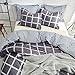 Uozzi Bedding 3 Piece Duvet Cover Set King, Reversible Printing with Brushed Microfiber, New Year gifts for Men, Women, Kids, Teens, Family (Black& White Plaid, King)