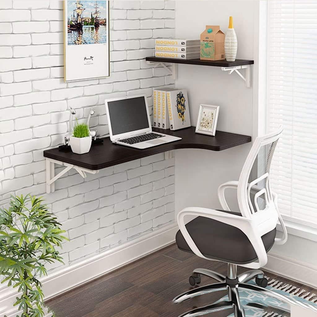 HOMRanger Folding table wall hanging wall table family L-shaped table corner computer desk corner table black