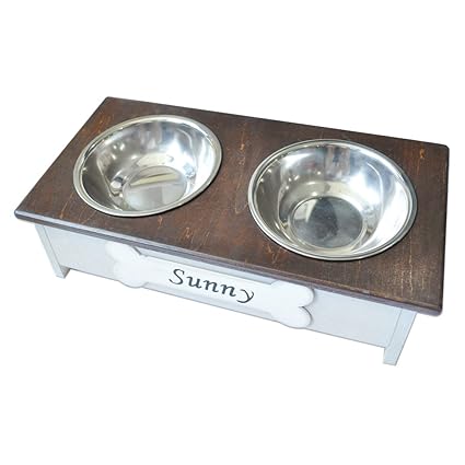 Amazon Com Personalized Rustic Dog Bowl Stand Handmade Dog Bowl