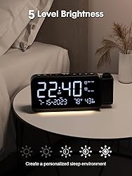 ROCAM Projection Alarm Clock, Digital Clock with