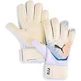 PUMA Unisex Future Match Negative Cut Goalkeeper Gloves, White-Glowing Red-Ultra Blue AH25, 11