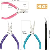 CoKeeSun 5 Pcs Plier Set Jewellery Making Tools Chain Nose Round Nose Diagonal view 2