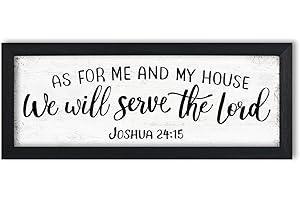 YPY As For Me And My House We Will Serve The Lord Joshua 24 15 Sign Bible Verses Scripture Wall Decor Christian Jesus Wall Art Modern Farmhouse Home Living Room Bedroom Decorations Signs