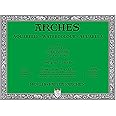 Arches Watercolor Block 9x12-inch Natural White 100% Cotton Paper - 20 Sheets of Arches Watercolor Paper 140 lb Cold Press - Arches Art Paper for Watercolor Gouache Ink Acrylic and More