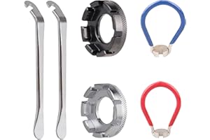 LIGHUFEIC 6PCS Bicycle Spoke Wrench Bike Repair Tool Kit Forged Steel Bike Spoke Wrench Kit - Correctly Adjust Your Bicycle Wheel Rim