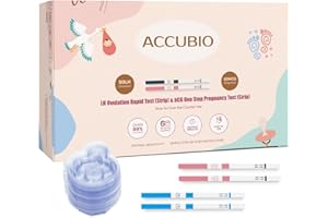 ACCUBIO 50 Ovulation and 20 Pregnancy Test Strips Combo Kit, Over 99% Accurate Fertility Test, 5mm LH and HCG Predictor Kit, with 70 Free Urine Cups