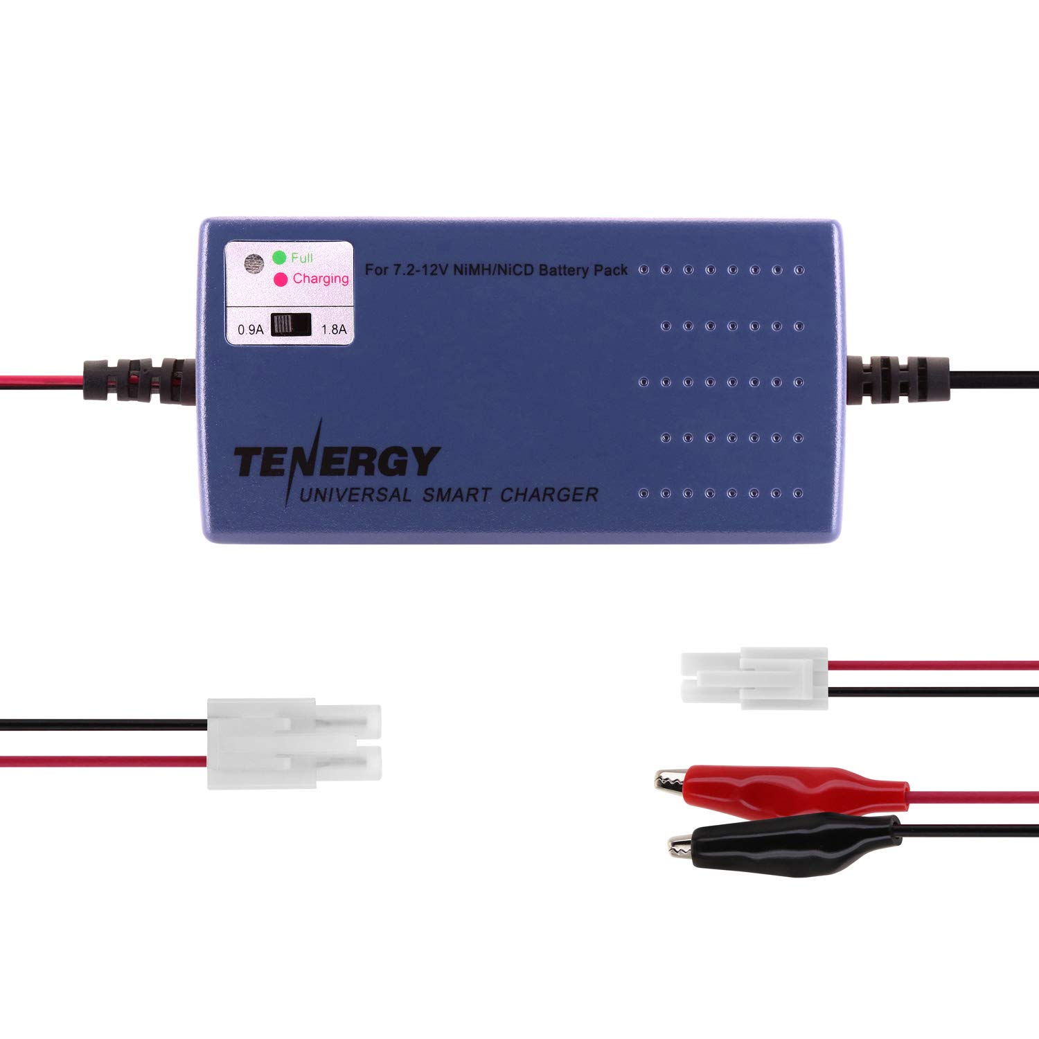 Photo 1 of Tenergy Smart Battery Charger for NiMH/NiCd 7.2V-12V 6S-10S Battery Packs, Compatible with Standard Tamiya/Mini Tamiya/Alligator Clip Connector for RC Cars, Airplanes, Airsoft Batteries