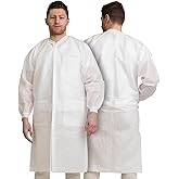 Medical Nation 10 Disposable Lab Coats - White Lab Coat with Pockets, Knee Length, Lab Coat Women and Men | Perfect For Use in Hospitals, Pharmacies, Labs, Clinics, Painting, at Home | Size Large