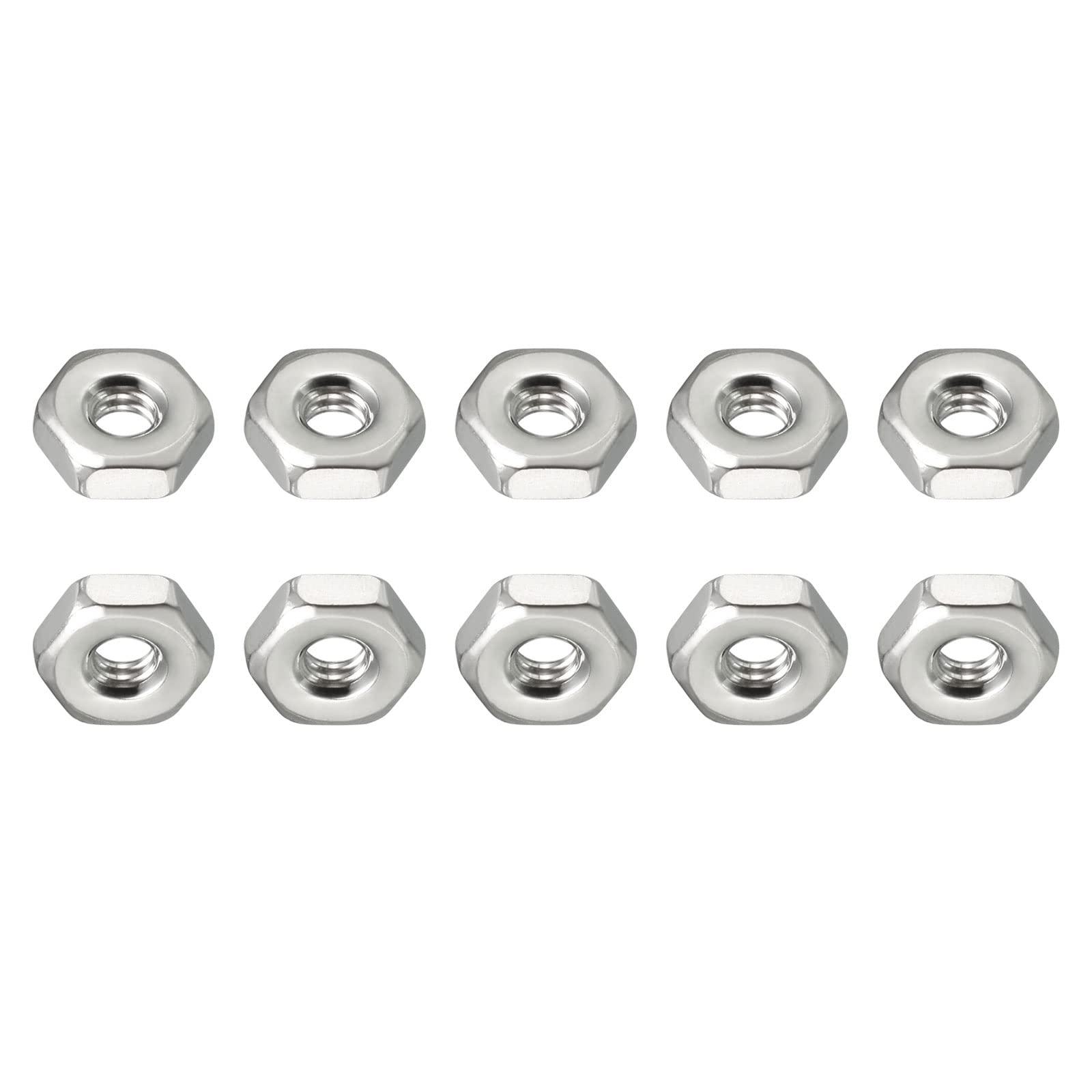 DTGN #6-32(UNC) Hex Nuts - 50Pack - Good for Home Garage Repair - 304 Stainless Steel Hexagonal Nuts - Silver
